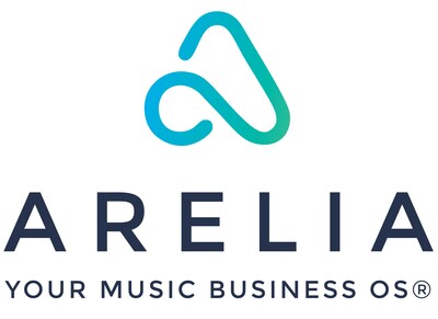 ARELIA logo black text with Your Music Business OS™️